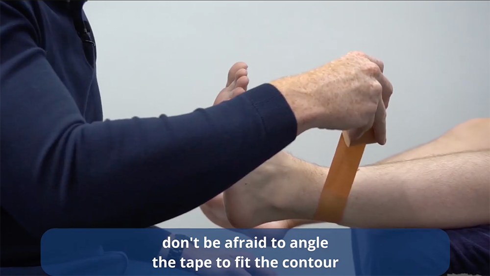 Ankle contour in sports physio ankle strapping